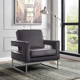 Grey Velvet Accent Chair