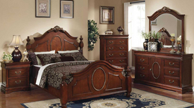 King Bedroom Set-8 Piece in Brown