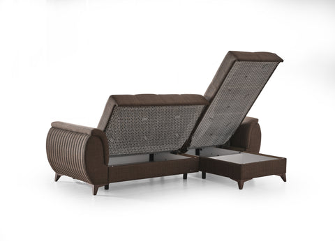 Image of Messina Sectional Sofa Bed- Brown ***Shipped to the GTA Area Only***