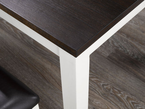 Image of 7-PIECE DINING SET WITH ESPRESSO-WHITE-OAK COLOUR FINISH