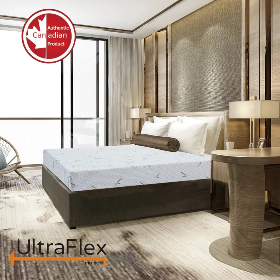 UltraFlex SleepTight – Canadian Made- Gel Memory Foam Mattress | CertiPUR-US® Certified, Cooling, Pressure Relief, Medium Firm, Fiberglass-Free, Bamboo Cover | Ideal for Bunk Beds, RVs & All Frames | Spinal Support & Motion Isolation