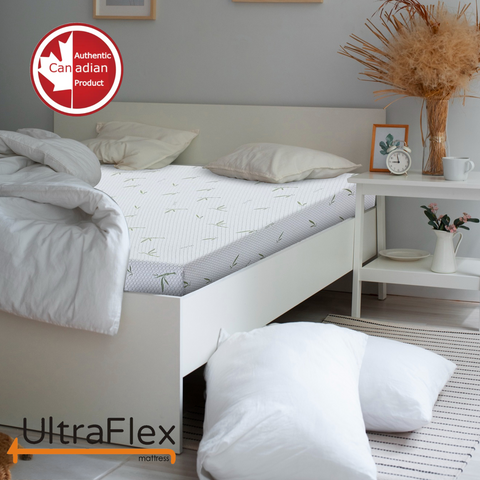Image of UltraFlex SleepTight – Canadian Made- Gel Memory Foam Mattress | CertiPUR-US® Certified, Cooling, Pressure Relief, Medium Firm, Fiberglass-Free, Bamboo Cover | Ideal for Bunk Beds, RVs & All Frames | Spinal Support & Motion Isolation