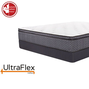 UltraFlex REVIVE- Hybrid 12” Breathable Pillowtop, Spinal Support HDcoils, Luxury Hypoallergic Foam Encasement, Pressure Relieving Mattress (Made in Canada) - With Waterproof Mattress Protector