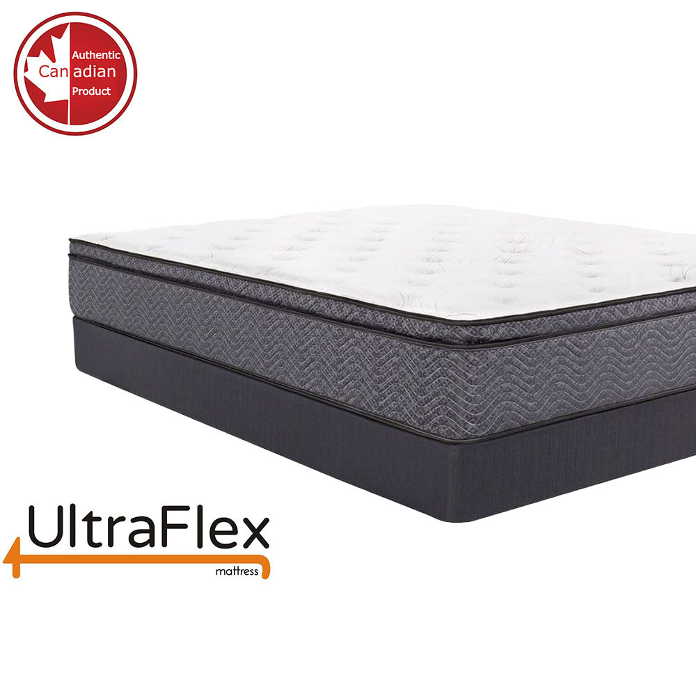 UltraFlex REVIVE- Hybrid 12” Breathable Pillowtop, Spinal Support HDcoils, Luxury Comfort Hypoallergic Foam Encasement, Pressure Relieving Coils, Eco-Friendly Mattress (Made in Canada)