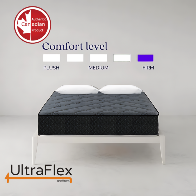 UltraFlex DiamondDream, 10" Firm Hybrid Mattress, CertiPUR-US® Certified Foam Encasement, Pressure Relieving and Cooler Sleep (Made In Canada)