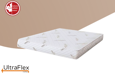 UltraFlex EcoZen- Medium Firm Reversible, CertiPUR-US® Certified Foam, Organic Bamboo Cover, Pressure Releiving, Cooling Gel Infused, Eco-Friendly Mattress ( Made In Canada )