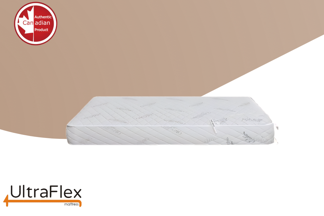 UltraFlex EcoZen- Medium Firm Reversible, CertiPUR-US® Certified Foam, Organic Bamboo Cover, Pressure Releiving, Cooling Gel Infused, Eco-Friendly Mattress ( Made In Canada )