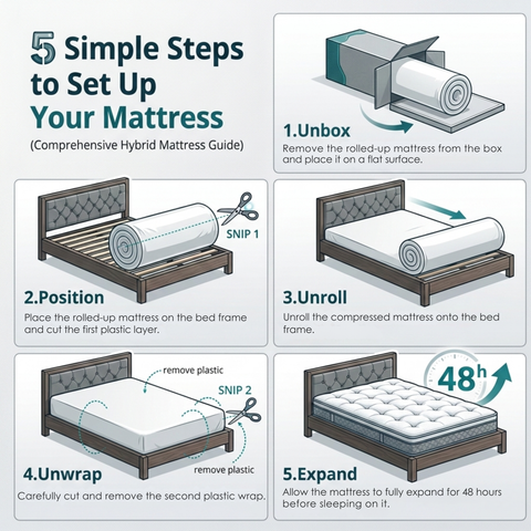 Image of 9/10/11 Inch Hybrid Mattress – Gel Memory Foam & Pocket Coil, Medium Firm, Pressure Relief, Motion Isolation, Bed in a Box, Made in Canada – Twin, Full, Queen, King, Aloe Vera Cooling Gel Foam, CertiPUR-US® Certified