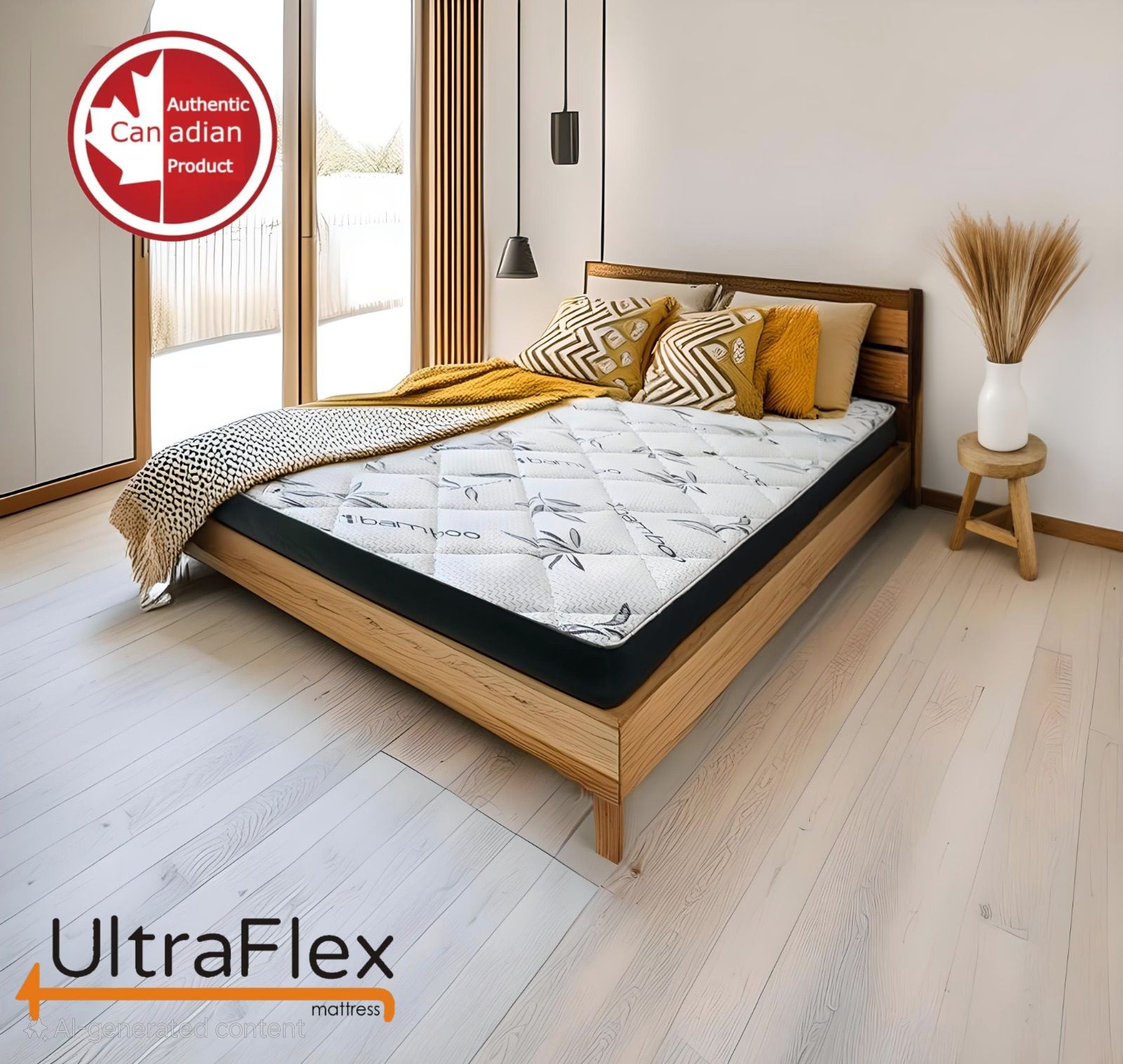 UltraFlex DreamEasy - Canadian-Made Medium Firm Gel Infused Comfort with Quilted Top, Pressure Relief, Cooling Technology, Bamboo Cover, CertiPUR-US® Certified Foam 