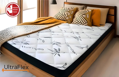 Image of UltraFlex DreamEasy - Canadian-Made Medium Firm Gel Infused Comfort with Quilted Top, Pressure Relief, Cooling Technology, Bamboo Cover, CertiPUR-US® Certified Foam 