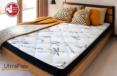 UltraFlex DreamEasy - Canadian-Made Medium Firm Gel Infused Comfort with Quilted Top, Pressure Relief, Cooling Technology, Bamboo Cover, CertiPUR-US® Certified Foam 