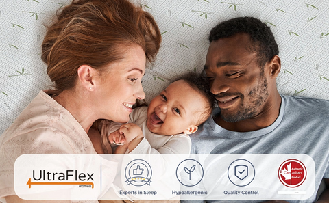 Image of UltraFlex EasySleep- Canadian-Made Medium Firm Gel Infused Reversible Comfort With Pressure Relief, Cooling Technology, Bamboo Cover, CertiPUR-US® Certified Foam Eco-Friendly Mattress (Made in Canada)