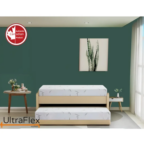 Image of UltraFlex RestEasy- Reversible Gel-Infused Foam Mattress, Ideal for Bunk Beds, Trundle Beds, Caravans, RV, Bamboo Feel, CertiPUR-US® Certified, Medium Firmness, Conveniently Boxed (Made in Canada)