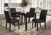 FURNITUREMATTRESSDIRECT-DINETTE SET WITH UPHOLSTERED BLACK CHAIR AND ESPRESSO TABLE H-KS141