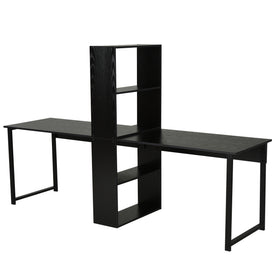 Computer Table Writing Table Home Office Workstation w/ Bookshelf Black