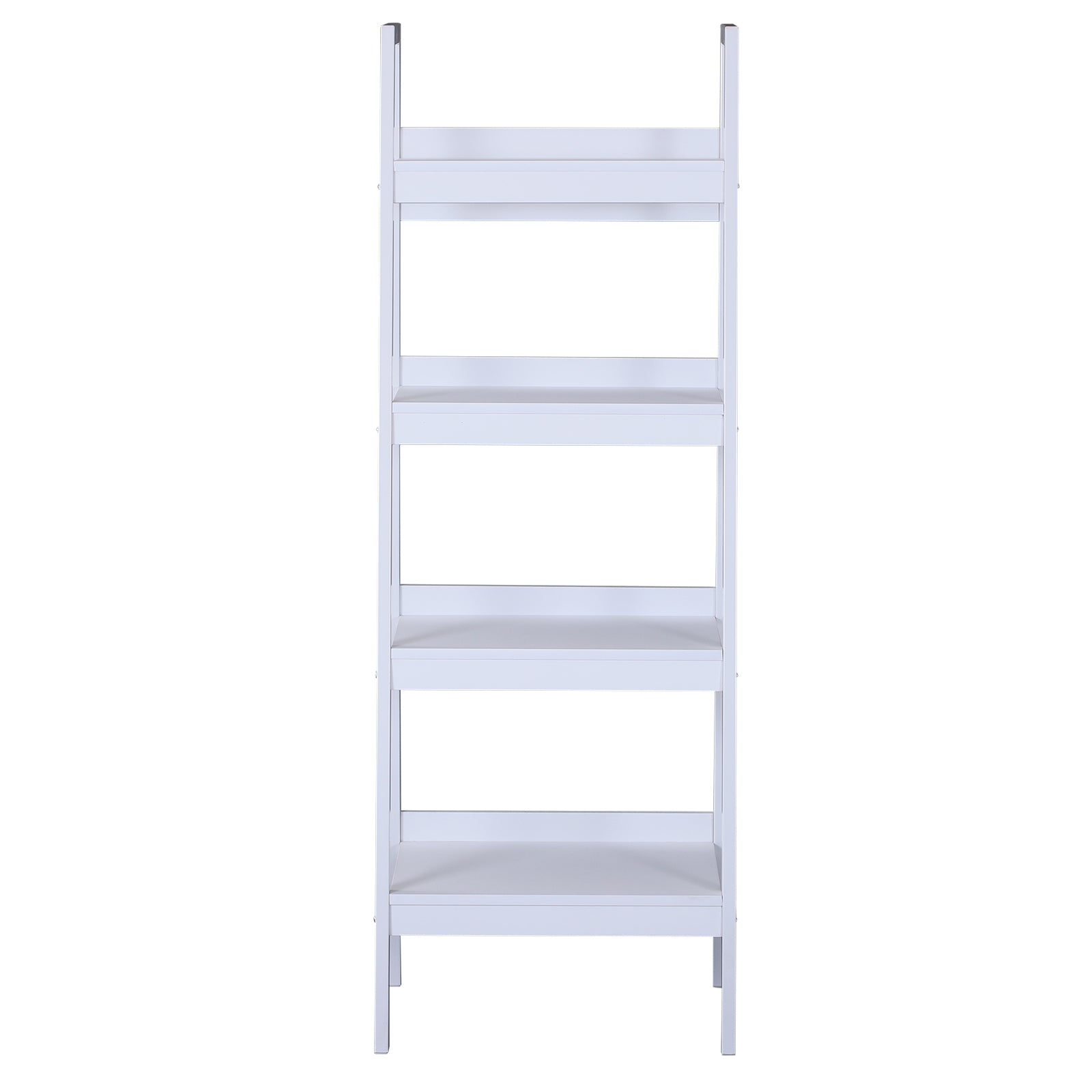 Set of 2 4 Tier Ladder Shelf Bookcase Multi-Use Display Rack Storage Shelving Unit Display Stand Flower Plant Holder White
