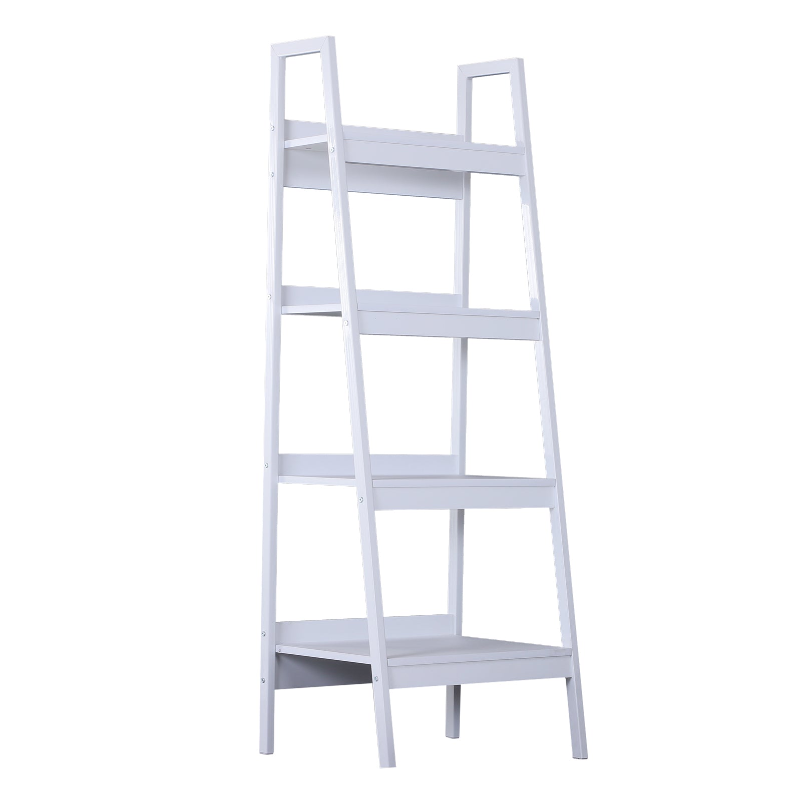 Set of 2 4 Tier Ladder Shelf Bookcase Multi-Use Display Rack Storage Shelving Unit Display Stand Flower Plant Holder White