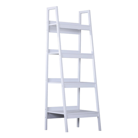 Image of Set of 2 4 Tier Ladder Shelf Bookcase Multi-Use Display Rack Storage Shelving Unit Display Stand Flower Plant Holder White