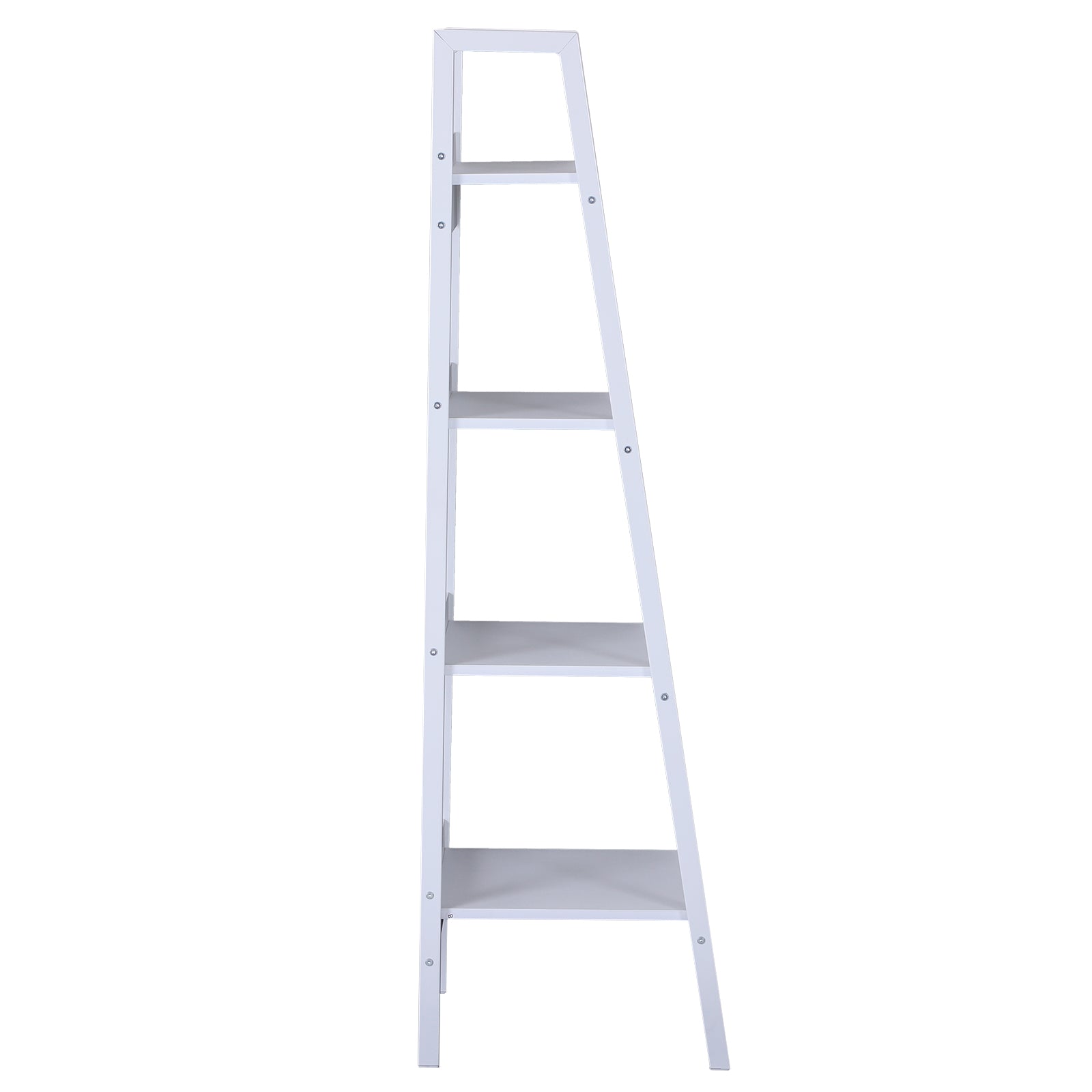 Set of 2 4 Tier Ladder Shelf Bookcase Multi-Use Display Rack Storage Shelving Unit Display Stand Flower Plant Holder White