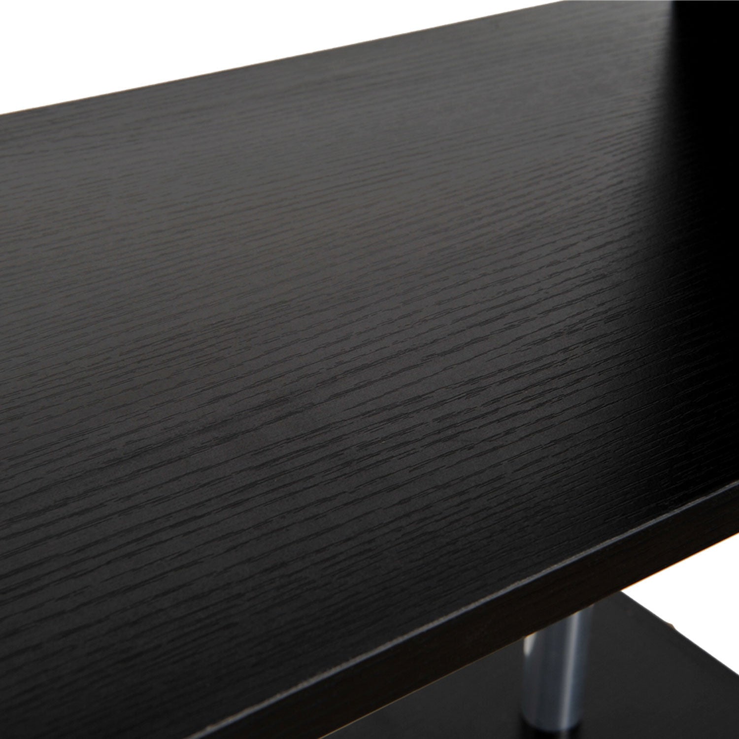 4-Tires Wooden Bookcase S Shape Storage Display Unit Home Décor Black