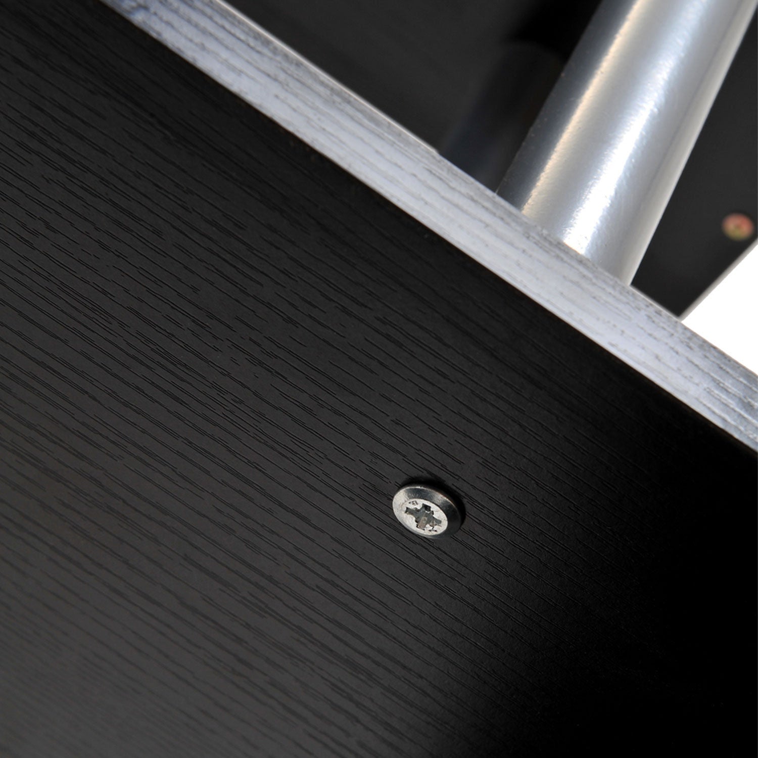 4-Tires Wooden Bookcase S Shape Storage Display Unit Home Décor Black