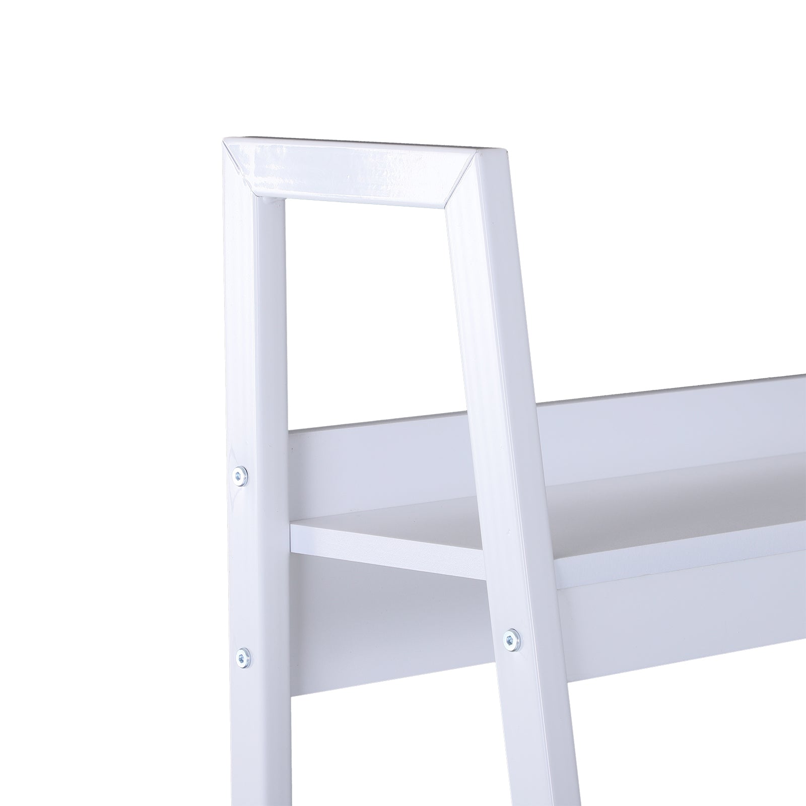 Set of 2 4 Tier Ladder Shelf Bookcase Multi-Use Display Rack Storage Shelving Unit Display Stand Flower Plant Holder White