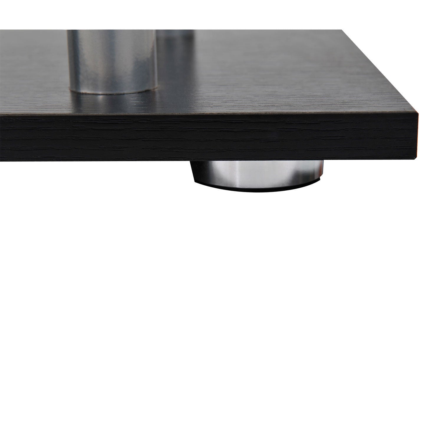 4-Tires Wooden Bookcase S Shape Storage Display Unit Home Décor Black