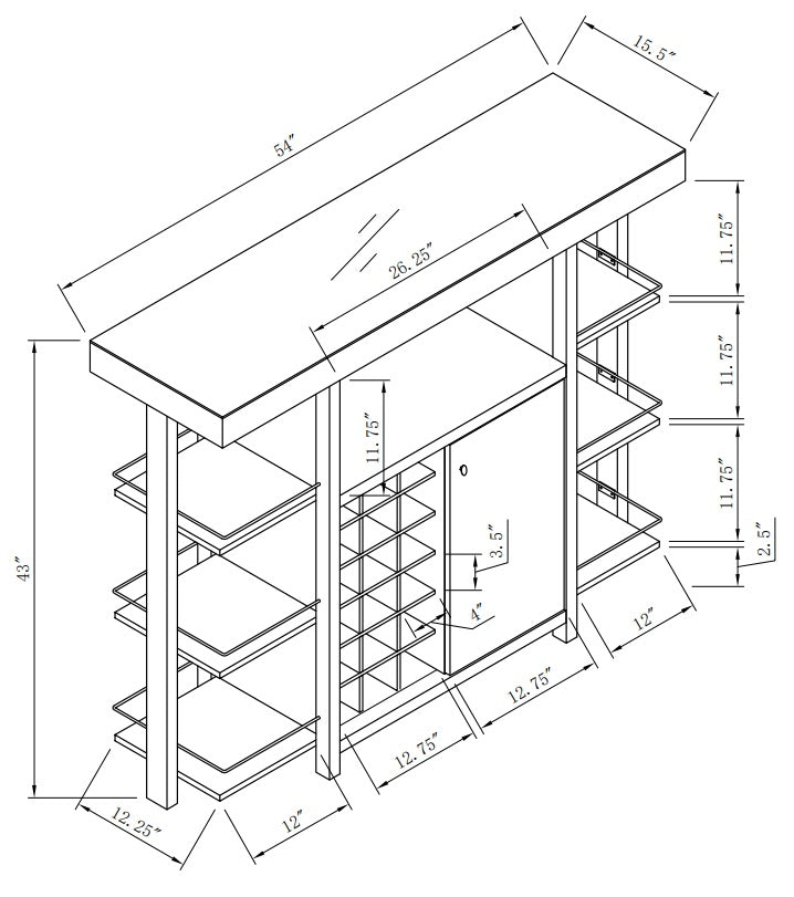 BAR UNIT - DARK CHERRY
