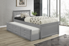 Trundle Day Bed in Single With Trundle Bed in Grey and 3 Pull-out Drawers