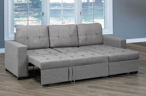Image of Pull-Out Sofa Sectional in Grey ***Shipped to the GTA Area Only***