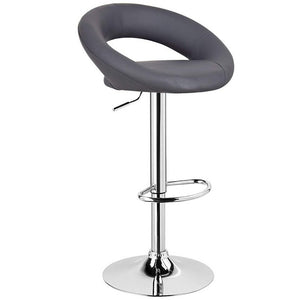 FURNITUREMATTRESSDIRECT-BAR STOOL WITH CURVED BACK & 360° SWIVEL LEATHER SEAT D-BS110