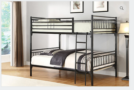 Twin/Twin Bunk Bed Black Metal