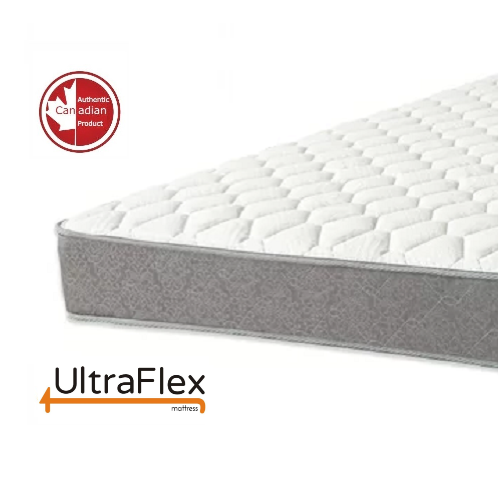 Ultraflex ESSENCE- Orthopedic Gel Memory Foam, Natural Comfort, Balanced Support, Eco-friendly Mattress and Two Standard Bamboo Pillows (Made in Canada)