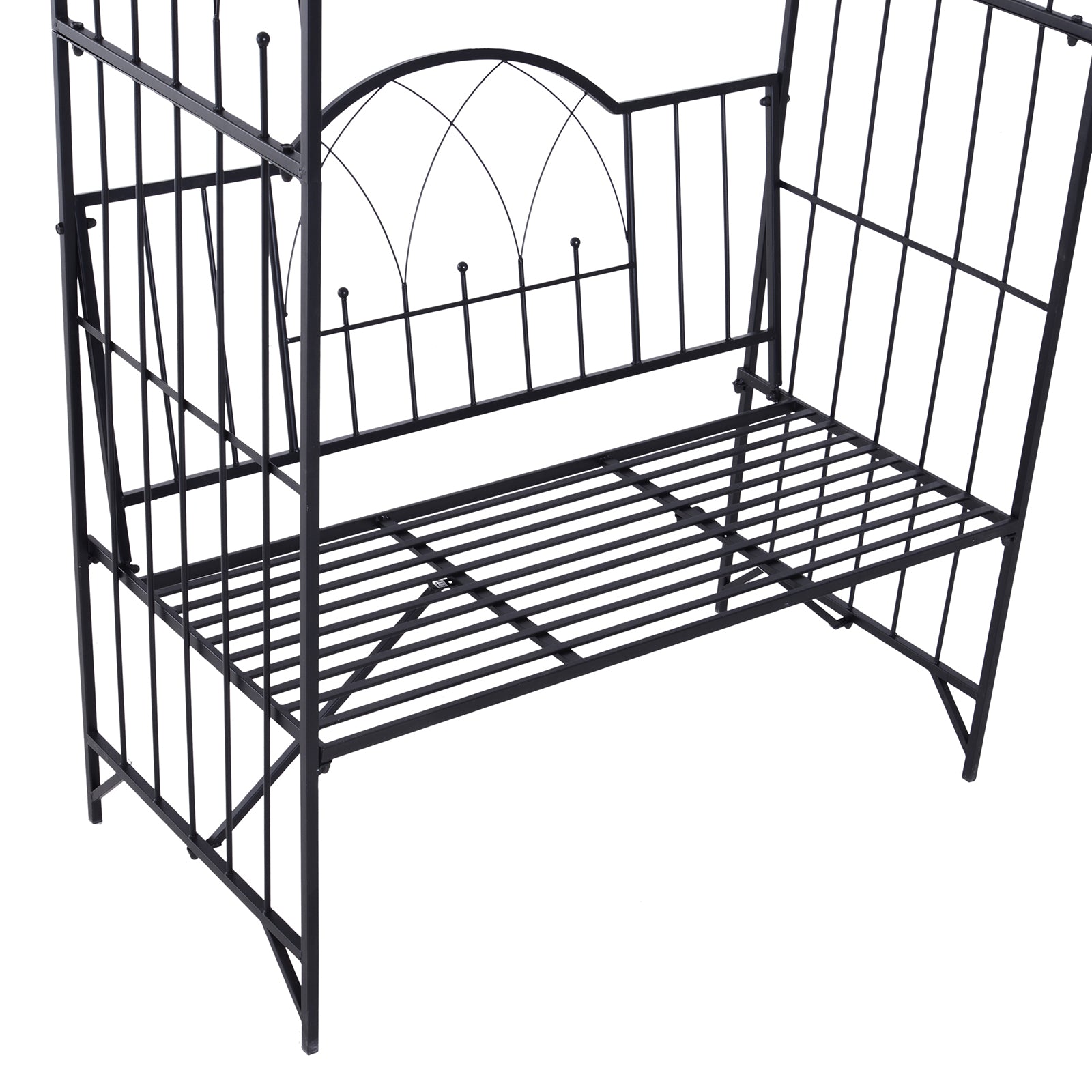 43" Garden Arbor Bench Trellis for Vines Climbing Plant Outdoor Decor Arch - Black