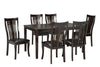 7-PIECE DINING TABLE SET WITH CURVED CHAIRS- ESPRESSO