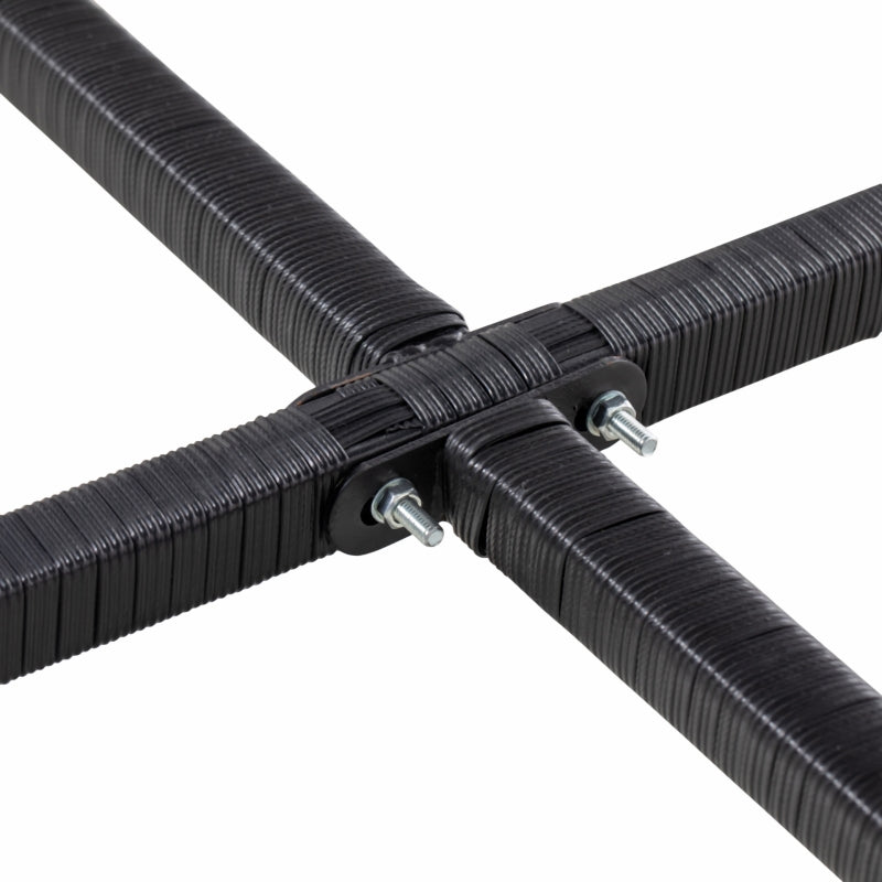 9 Piece Patio Wicker Dining Set Rattan Garden Sectional Sofa Outdoor Space-Saving Armchair & Ottoman Furniture Sets w/ Cushion, Comes in Blue, White or Grey Colour