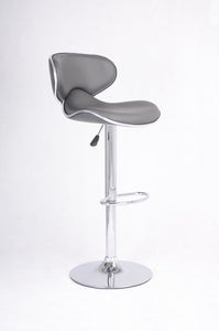 FURNITUREMATTRESSDIRECT-BAR STOOL WITH SWIVEL SEAT IN GREY LEATHER D-BS125