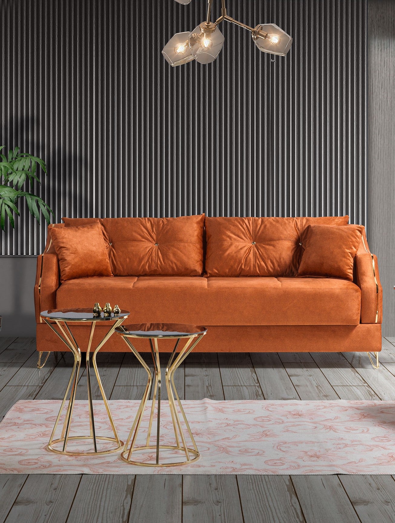 Meida 3 Piece Sofa Set in Orange ****SHIPPED TO GTA ONLY****