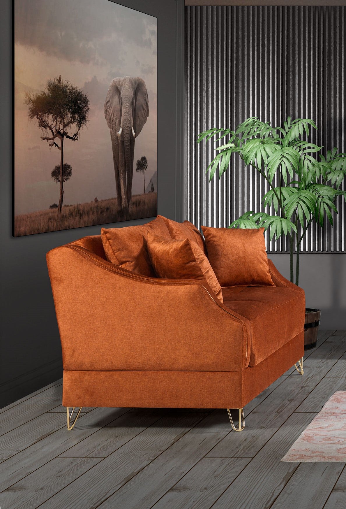 Meida 3 Piece Sofa Set in Orange ****SHIPPED TO GTA ONLY****