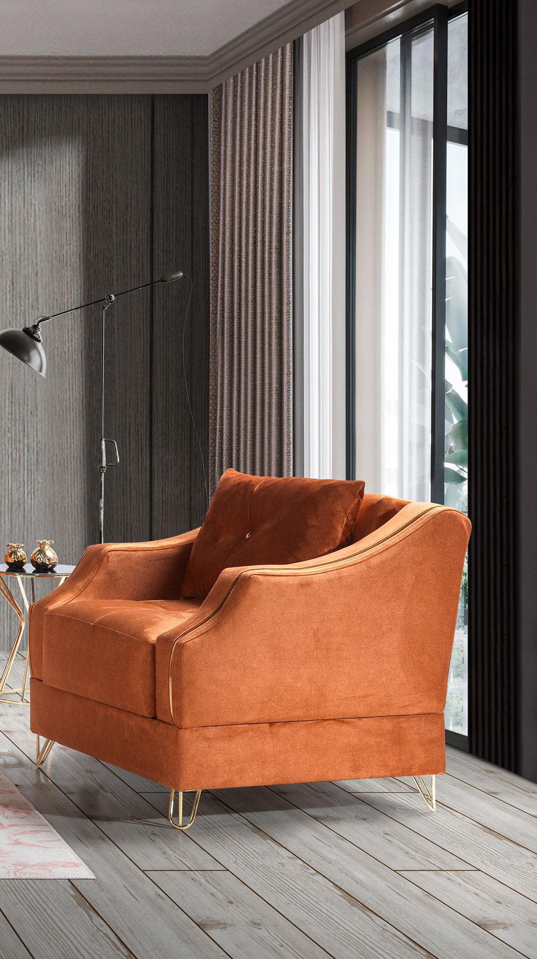 Meida 3 Piece Sofa Set in Orange ****SHIPPED TO GTA ONLY****