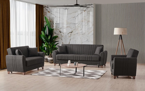 Malvina 3 Piece Black Sofa Set ****SHIPPED TO GTA ONLY****