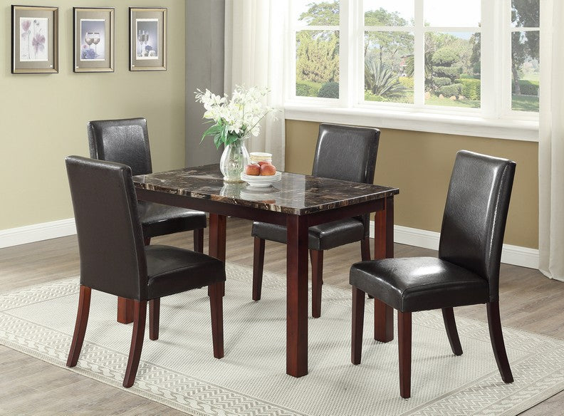 FURNITUREMATTRESSDIRECT-DINETTE SET WITH MARBLE TOP H-KS137