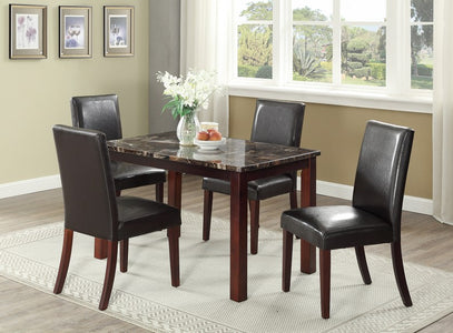 FURNITUREMATTRESSDIRECT-DINETTE SET WITH MARBLE TOP H-KS137