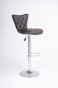FURNITUREMATTRESSDIRECT-BROWN TUFTED BAR STOOL WITH LEATHER D-BS106