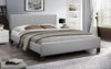 FurnitureMattressDirect-Platform Bed with Bonded Leather - Grey A93