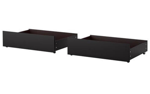 Image of FurnitureMattressDirect-Bunk Bed - Double over Double Mission Style with or without Drawers Solid Wood - Espresso A27