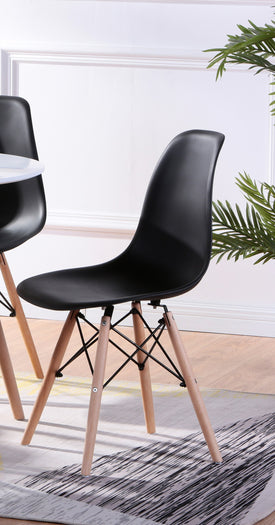 5pc Eiffel Dinette Set Black - Wood Legs