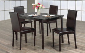 FURNITUREMATTRESSDIRECT-DINETTE SET-5 PC MARBLE TOP IN DARK GREY H-KS104