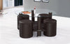 FurnitureMattressDirect- COFFEE TABLE WITH 4 STOOLS - BLACK OR BROWN
