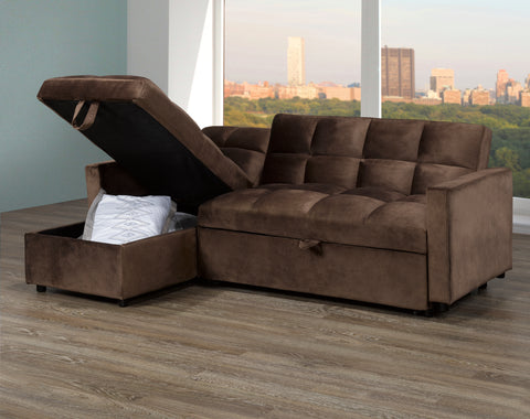 Image of CHELSEA SECTIONAL SET BROWN